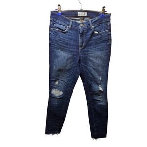 LOFT Modern Skinny Distressed Jeans 28/6 Petite Raw Hem Stretch Denim
